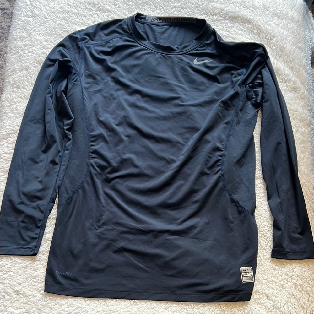 Nike Pro Combat Black Long Sleeve Dri-FIT Shirt